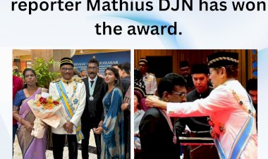 தமிழ் மலர் நிருபர்  மேத்யூஸ் டிஜேஎன் விருது பெற்றார் 