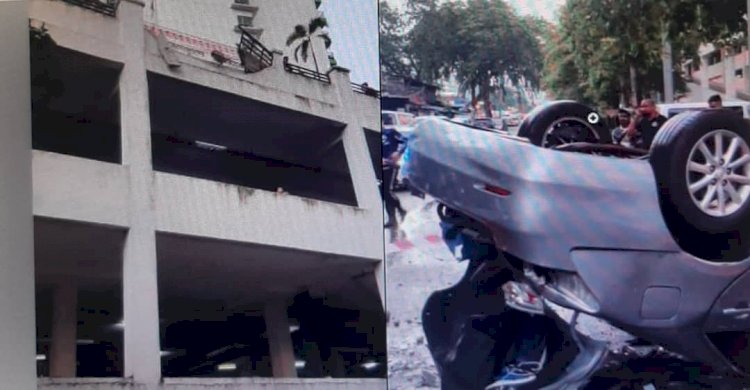 கார் கழுவும் ஊழியர் ஓ.யூ.ஜி பார்க்லேன் அடுக்குமாடியில், காரை ஓட்டிச்சென்றபோது விபத்து